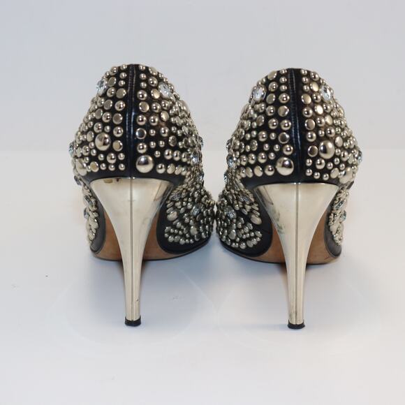 Versace Couture Studded Leather Heels Black EU36 / US 6 - Picture 4 of 7
